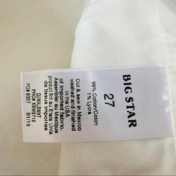 Big Star | Alex Short Mid Rise White Jean Shorts NWT - Picture 6 of 8